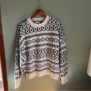 American Eagle Outfitters Monochrome Patterned Crew Neck Sweater